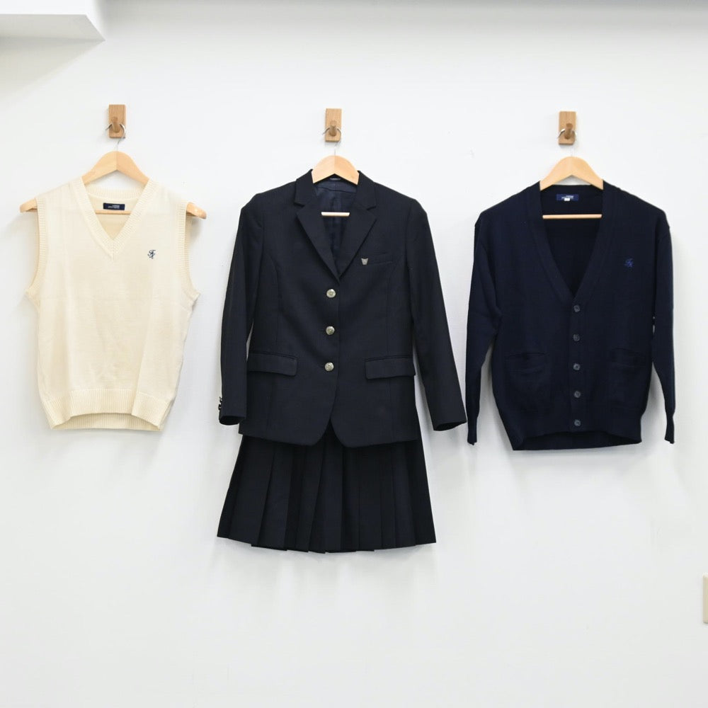 【中古】千葉 千葉県立船橋啓明高等学校 女子制服 5点（ブレザー・ニット・ニットベスト・スカート）sf001895