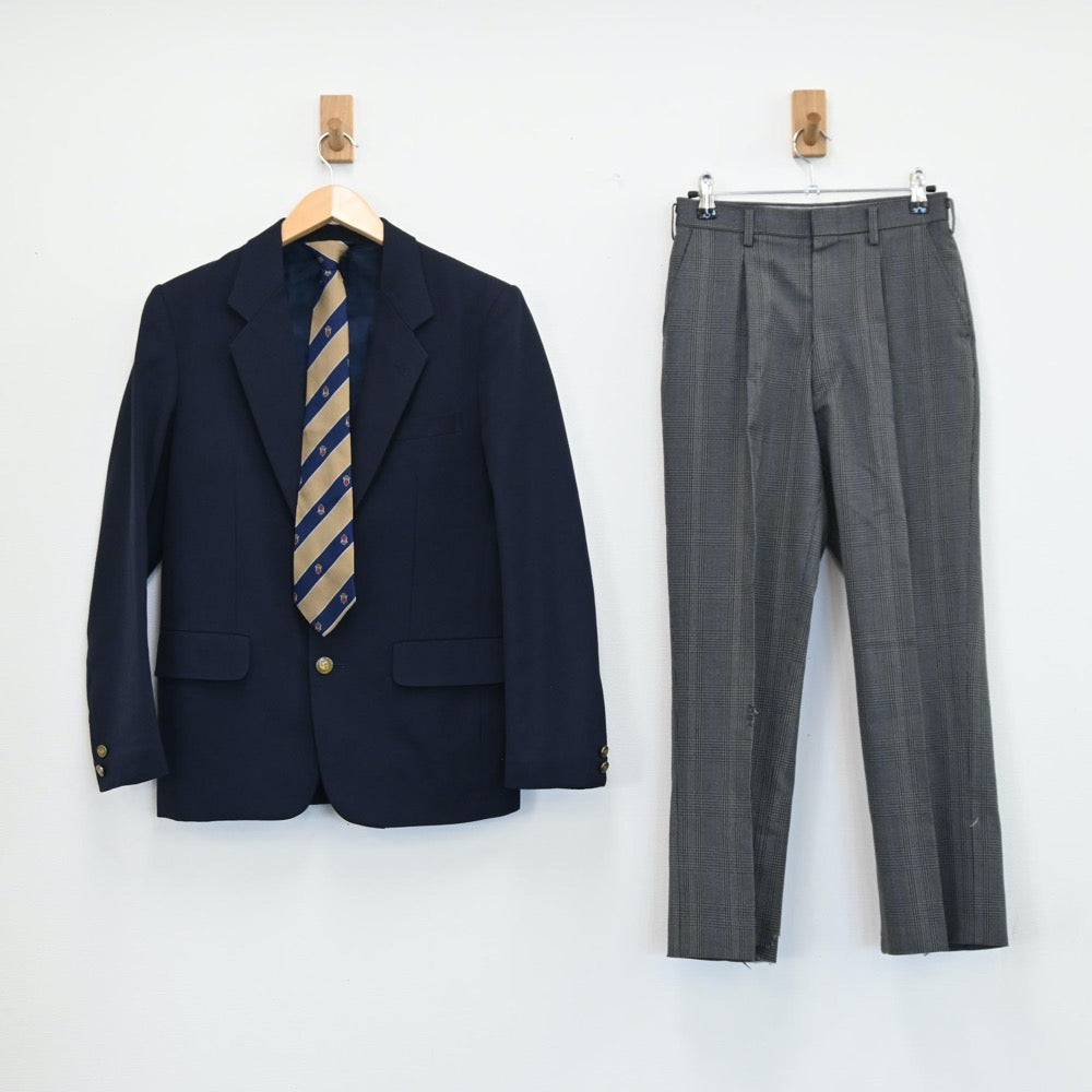【中古】北海道 札幌市立平岡中学校 男子制服 3点（ブレザー・ズボン）sf001909
