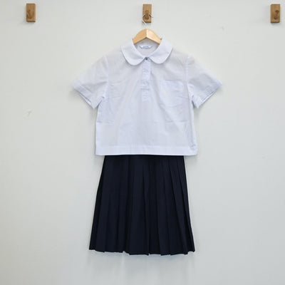 【中古】静岡県 沼津市立金岡中学校 女子制服 4点（シャツ・シャツ・スカート）sf001911