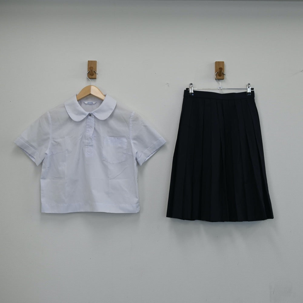 【中古】静岡県 沼津市立金岡中学校 女子制服 4点（シャツ・シャツ・スカート）sf001911