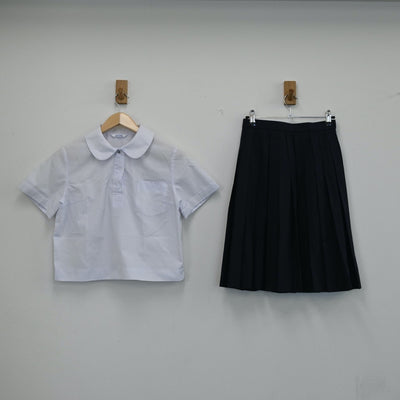 【中古】静岡県 沼津市立金岡中学校 女子制服 4点（シャツ・シャツ・スカート）sf001911