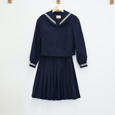 【中古】静岡県 沼津市立金岡中学校 女子制服 2点（セーラー服・スカート）sf001912