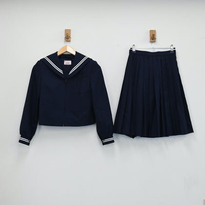 【中古】静岡県 沼津市立金岡中学校 女子制服 2点（セーラー服・スカート）sf001912