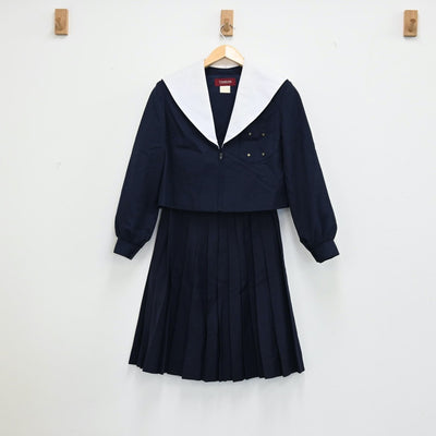 【中古】愛知県 冨士中学校 女子制服 3点（セーラー服・スカート）sf001920