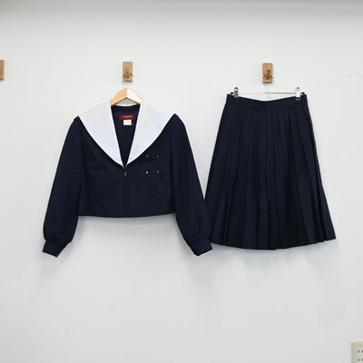 【中古】愛知県 冨士中学校 女子制服 3点（セーラー服・スカート）sf001920