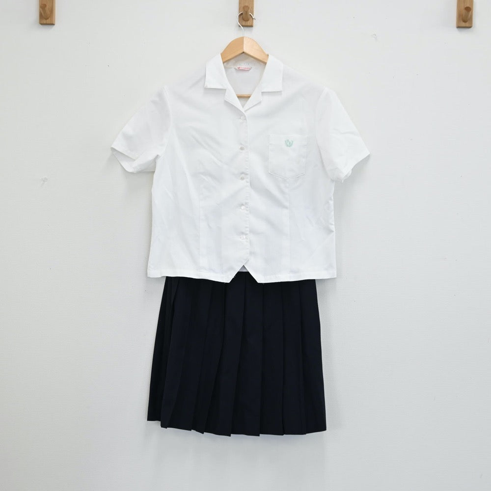 【中古】静岡県 沼津城北高等学校 女子制服 3点（シャツ・ニットベスト・スカート）sf001925