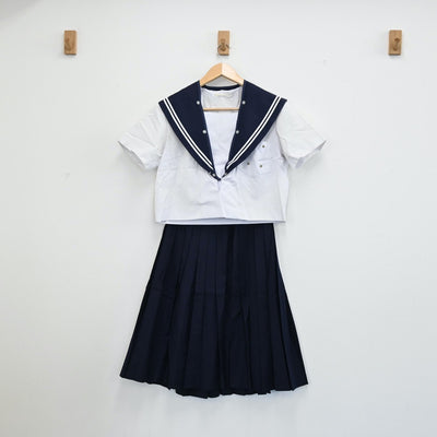 【中古】愛知県 冨士中学制服 女子制服 2点（セーラー服・スカート）sf001927