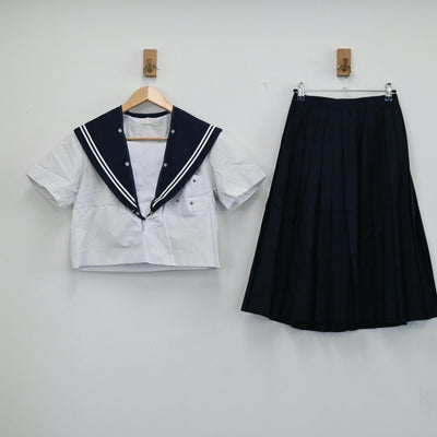 【中古】愛知県 冨士中学制服 女子制服 2点（セーラー服・スカート）sf001927