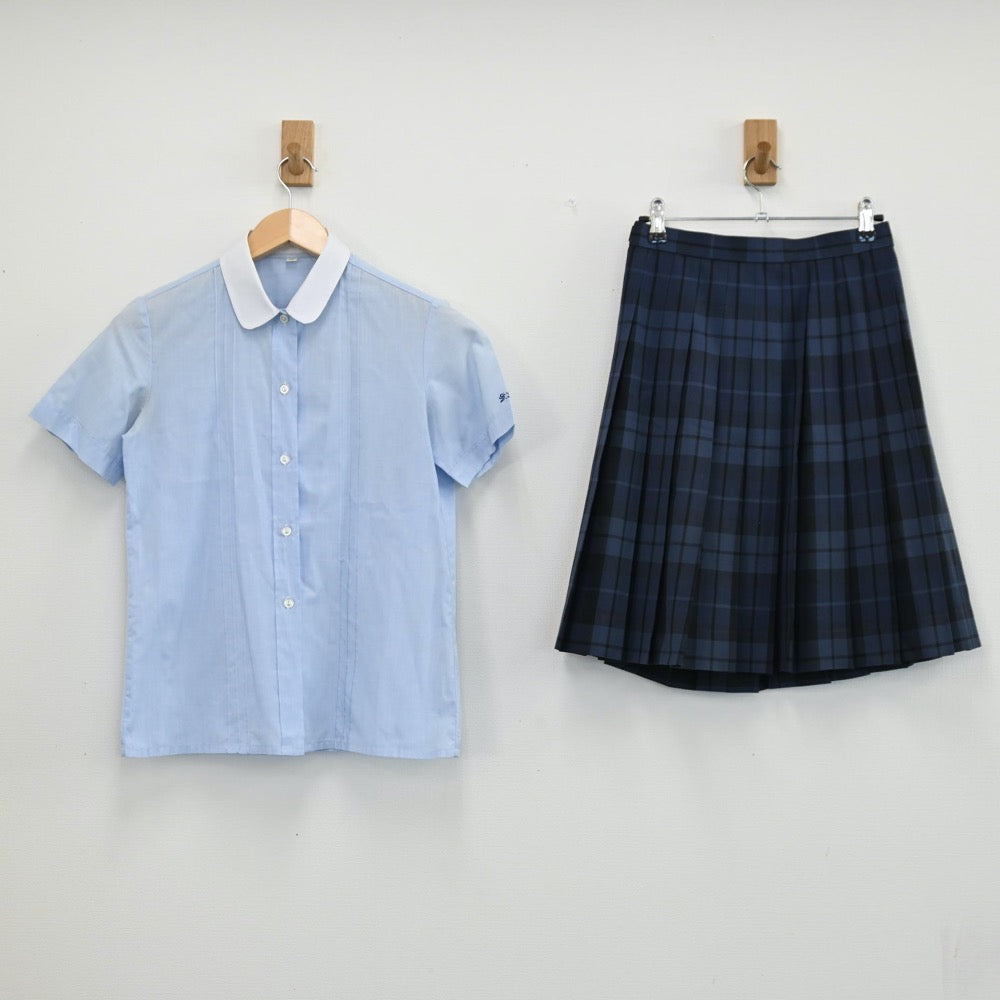 【中古】千葉県 昭和学院秀英高校 女子制服 2点（シャツ・スカート）sf001933