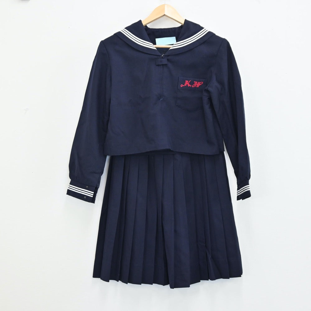 【中古】兵庫県 加古川東高校 女子制服 3点（セーラー服・ニット・スカート）sf001957