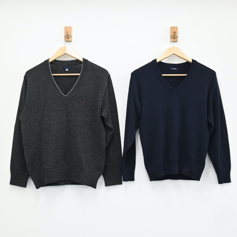 【中古】神奈川県 川崎高校 男子制服 4点（ニット・ニット・ニットベスト・ニットベスト）sf001983