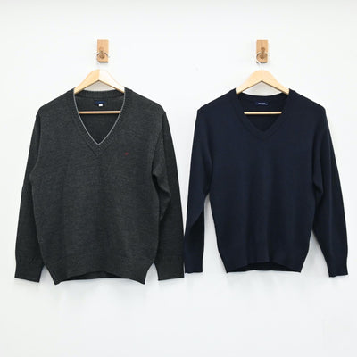 【中古】神奈川県 川崎高校 男子制服 4点（ニット・ニット・ニットベスト・ニットベスト）sf001983