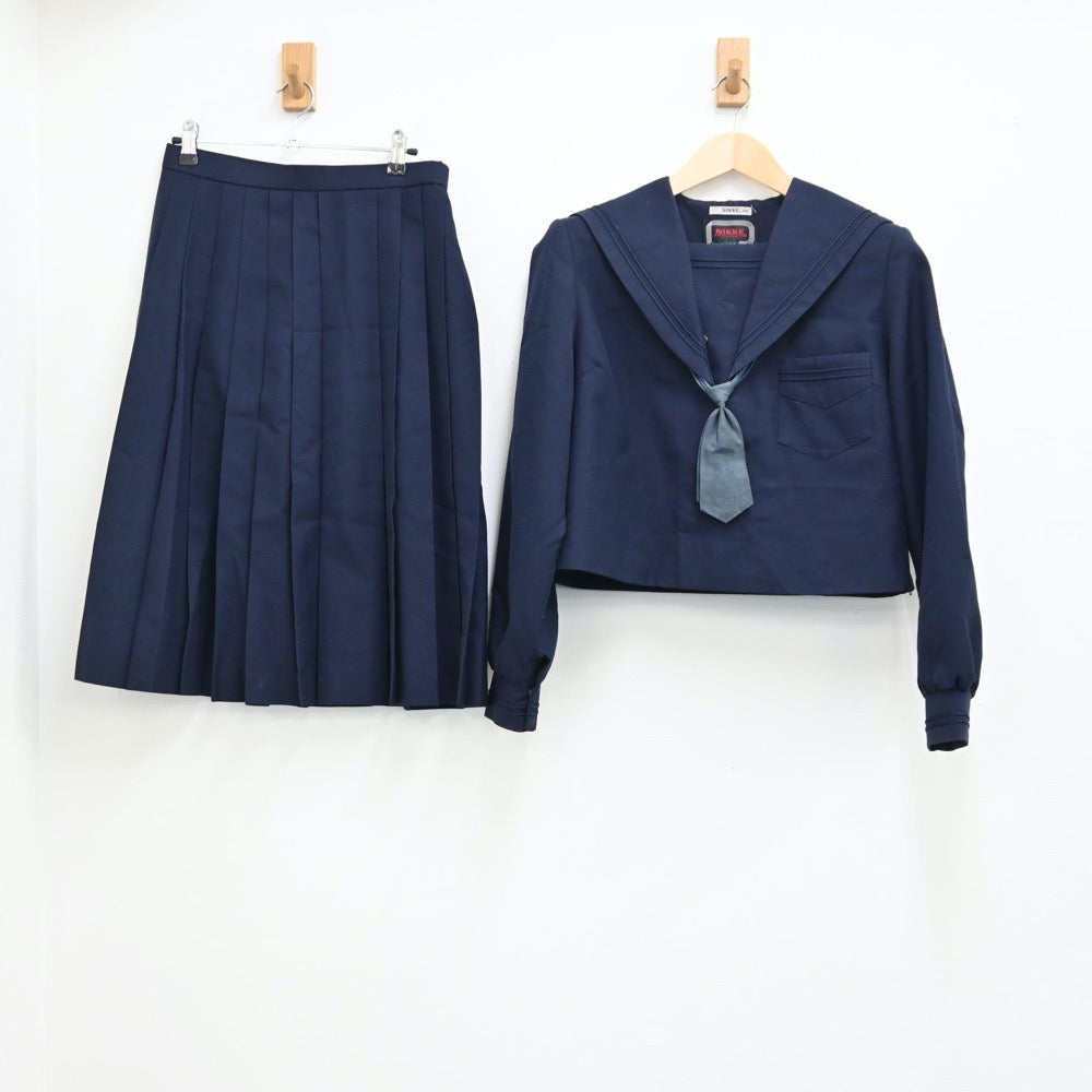 【中古】大阪 大阪市立西中学校 女子制服 2点（セーラー服・スカート）sf001984