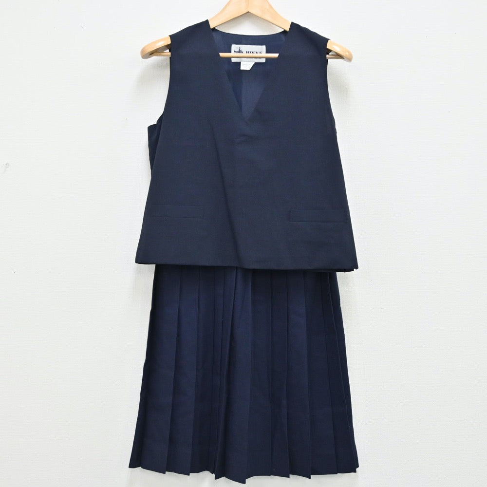 【中古】千葉県 佐倉市立志津中学校 女子制服 2点（ベスト・スカート）sf002001