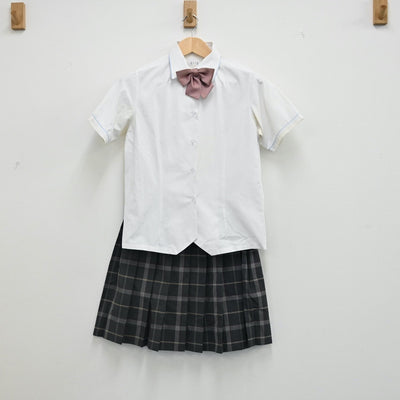 【中古】愛知県 至学館高等学校 女子制服 3点（シャツ・スカート）sf002016