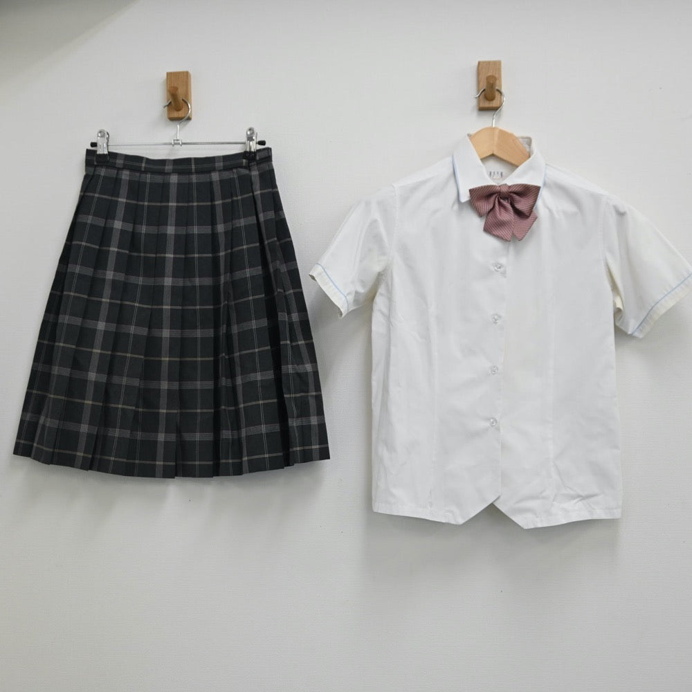 【中古】愛知県 至学館高等学校 女子制服 3点（シャツ・スカート）sf002016
