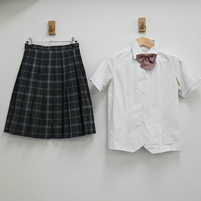 【中古】愛知県 至学館高等学校 女子制服 3点（シャツ・スカート）sf002016