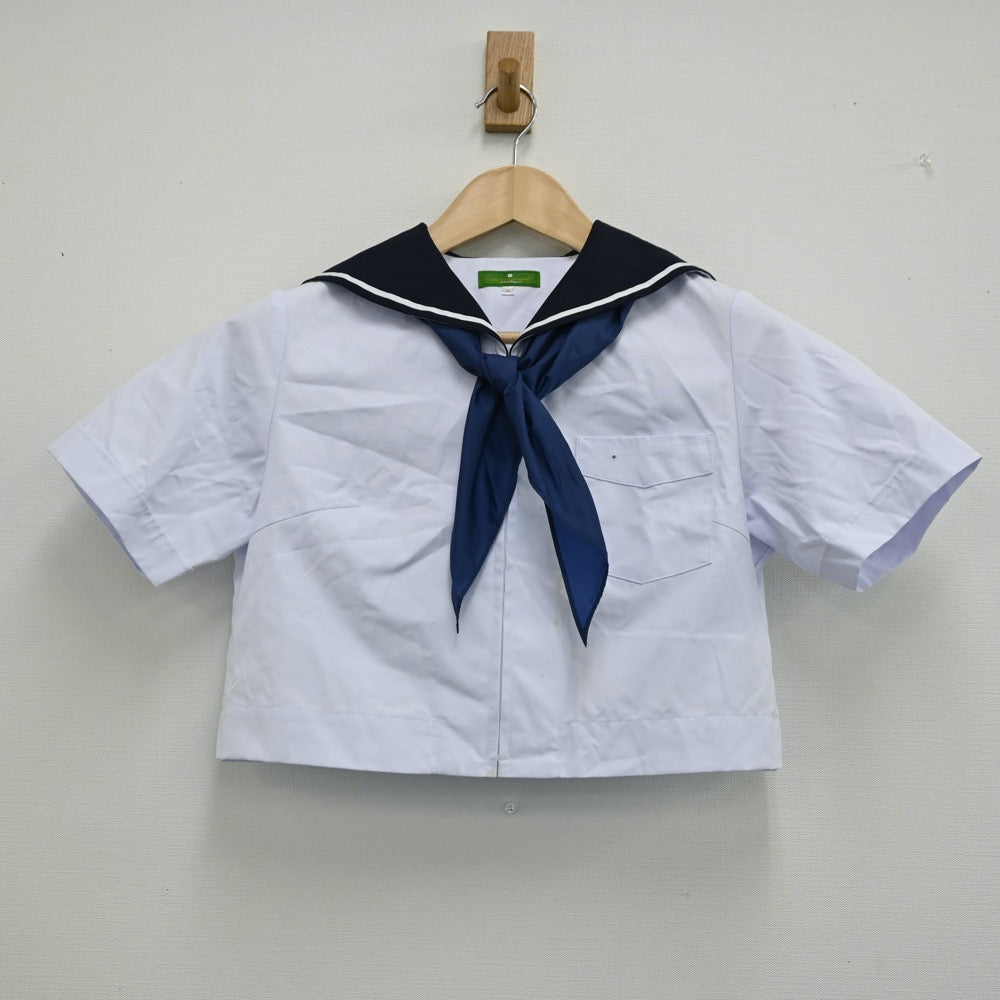 【中古】福岡県 国立大学法人福岡教育大学附属福岡中学校 女子制服 3点（セーラー服・ニット）sf002019