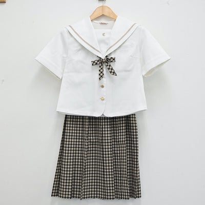 【中古】岡山 岡山県立津山商業高校 女子制服 4点（シャツ・スカート）sf002024