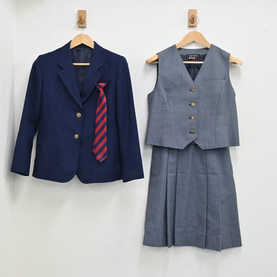 【中古】北海道 網走第二中学校 女子制服 4点（ブレザー・ベスト・スカート）sf002030