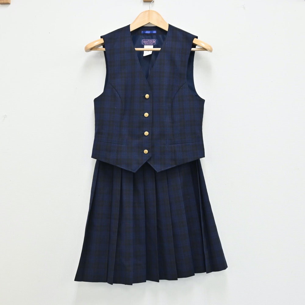 【中古】千葉 千葉県立幕張総合高校 女子制服 2点（ベスト・スカート）sf002038