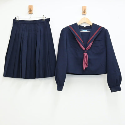 【中古】大阪府 茨木市立北陵中学校 女子制服 3点（セーラー服・スカート）sf002040