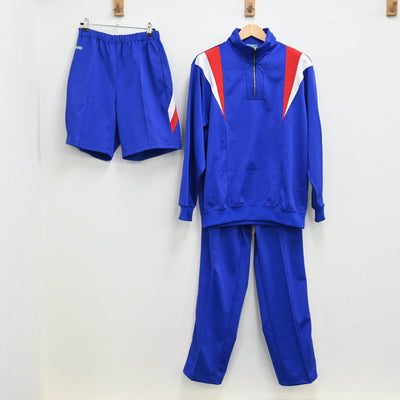 【中古】埼玉県 栄東高校 男子制服 3点（ジャージ 上・ジャージ 下・体操服 下）sf002050