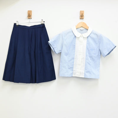 【中古】神奈川 聖園女学院 女子制服 2点（シャツ・スカート）sf002059