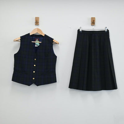 【中古】宮城県 仙台市立台原中学校 女子制服 2点（ベスト・スカート）sf002107