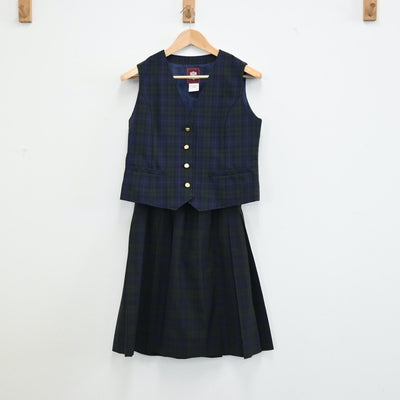 【中古】宮城県 仙台市立台原中学校 女子制服 2点（ベスト・スカート）sf002108