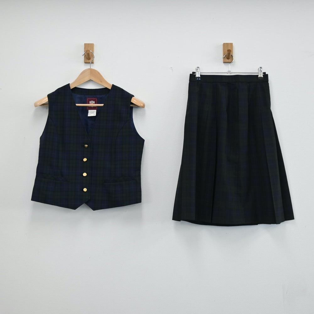 【中古】宮城県 仙台市立台原中学校 女子制服 2点（ベスト・スカート）sf002108