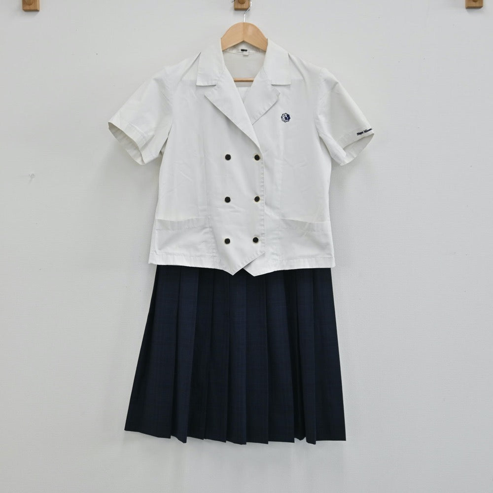 【中古】長崎県 南高校 女子制服 2点（シャツ・スカート）sf002131