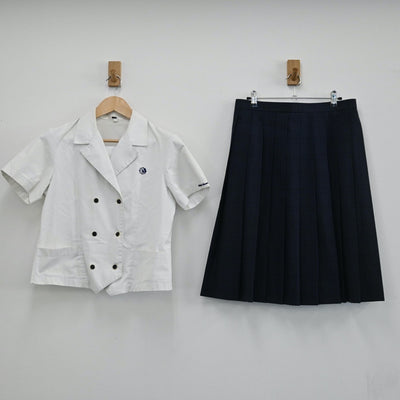 【中古】長崎県 南高校 女子制服 2点（シャツ・スカート）sf002131