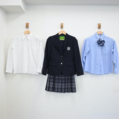 【中古】大阪府 向陽台高校 女子制服 5点（ブレザー・シャツ・スカート）sf002157