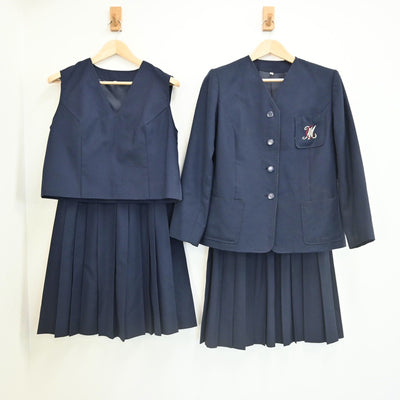 【中古】千葉県 長生村立長生中学校 女子制服 4点（ブレザー・ベスト・スカート・スカート）sf002158