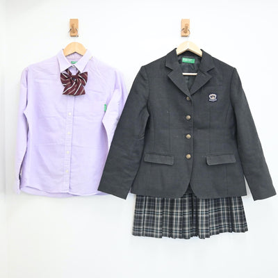【中古】千葉県 植草学園大学付属高等学校 女子制服 4点（ブレザー・シャツ・スカート）sf002161