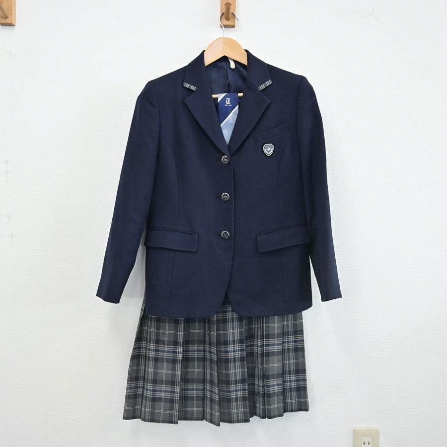 【中古】大阪府 高槻市立槻の木高等学校 女子制服 3点（ブレザー・スカート）sf002239