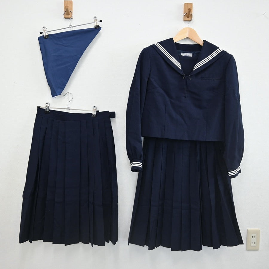 【中古】千葉県 松戸第一中学校 女子制服 4点（セーラー服・スカート・スカート）sf002246