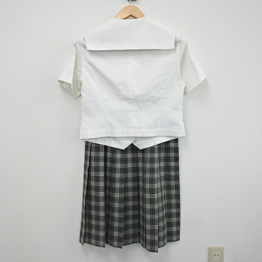 【中古】岐阜県 岐阜女子高等学校 女子制服 2点（セーラー服・スカート）sf002259