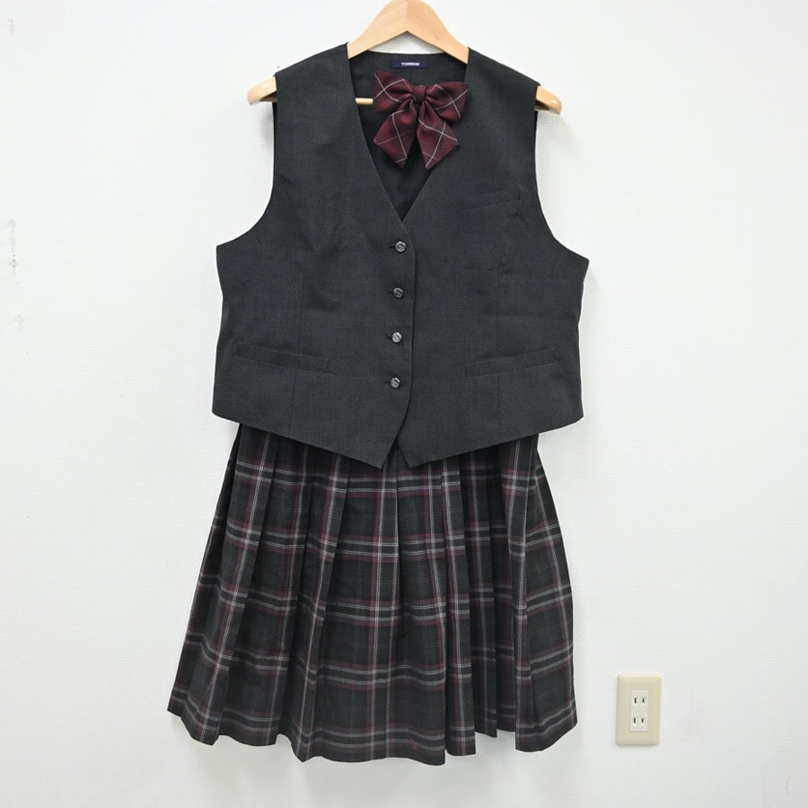 【中古】埼玉県 吉川市立南中学校 女子制服 3点（ベスト・スカート）sf002282