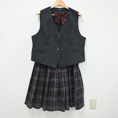 【中古】埼玉県 吉川市立南中学校 女子制服 3点（ベスト・スカート）sf002282