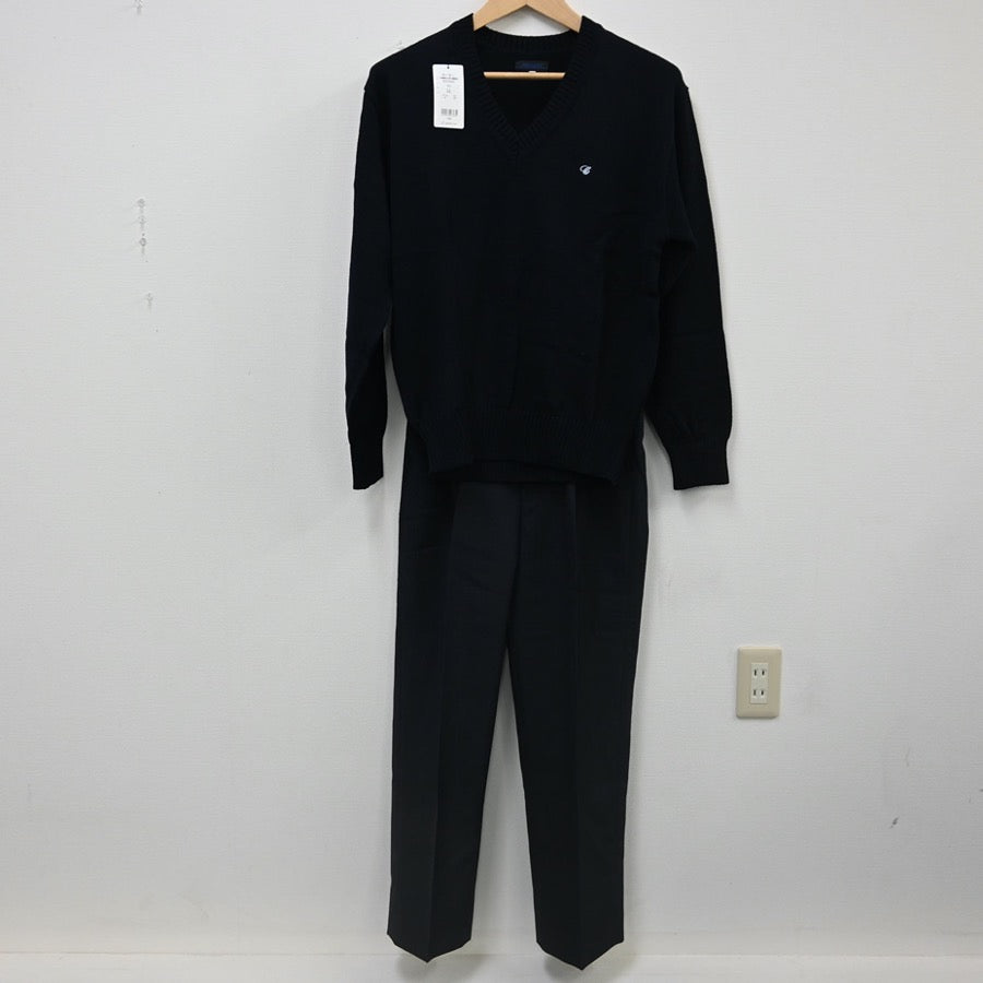【中古】千葉県 千葉商科大学付属高等学校 男子制服 2点（ニット・ズボン）sf002294