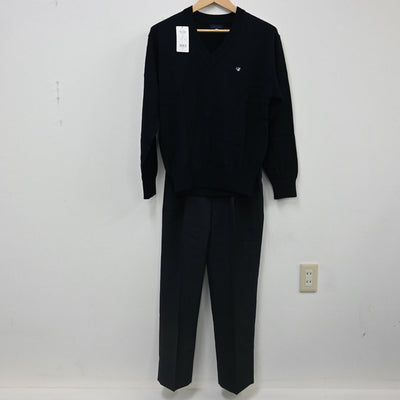 【中古】千葉県 千葉商科大学付属高等学校 男子制服 2点（ニット・ズボン）sf002294