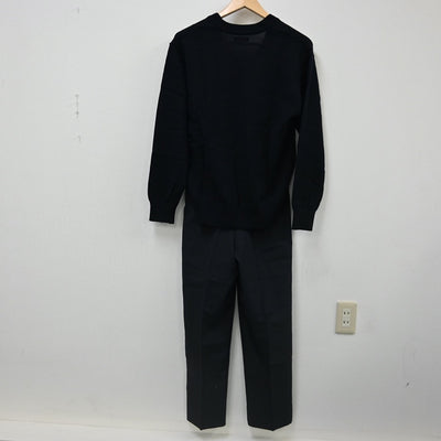 【中古】千葉県 千葉商科大学付属高等学校 男子制服 2点（ニット・ズボン）sf002294