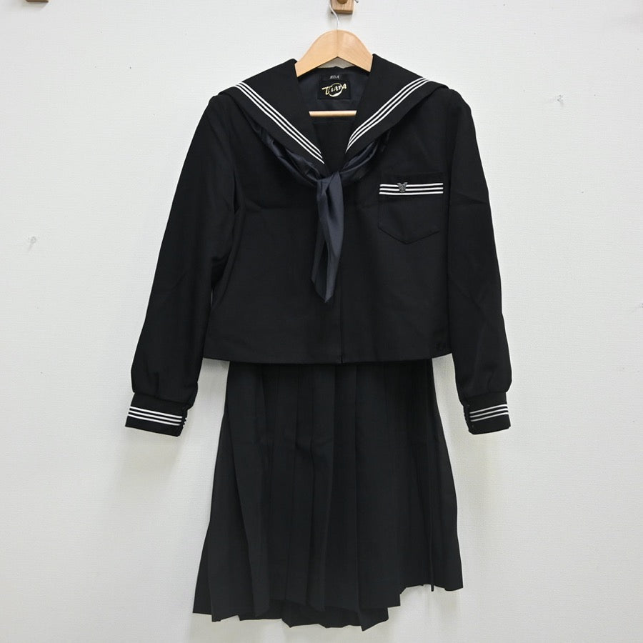 【中古】福井県 福井県立三国高等学校 女子制服 3点（セーラー服・スカート）sf002309