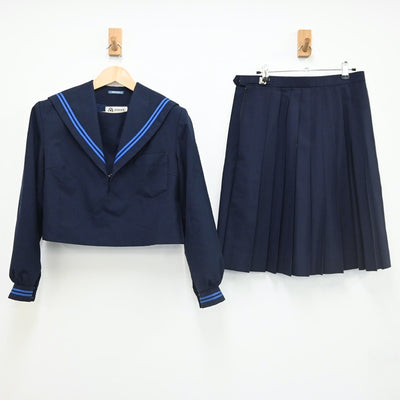【中古】岐阜県 岐阜市立岐北中学校 女子制服 2点（セーラー服・スカート）sf002316