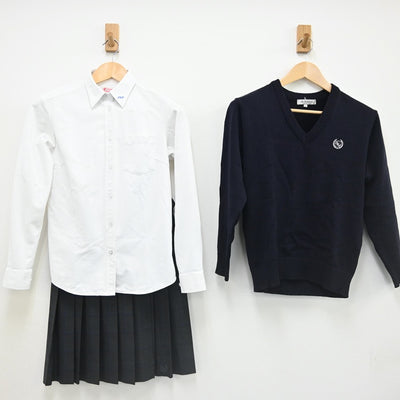 【中古】東京都 東京農業大学第一高等学校 女子制服 6点（ブレザー・スカート・ニット・シャツ）sf002326