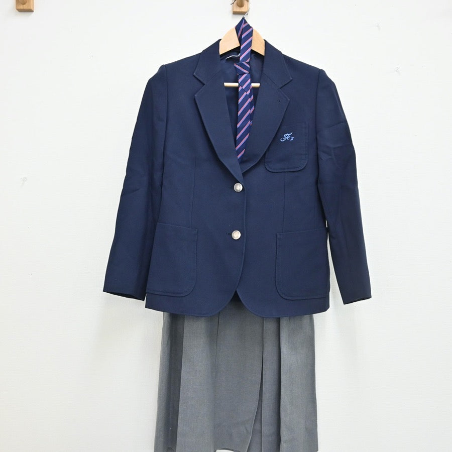 【中古】東京都 福生市第二中学校 女子制服 4点（ブレザー・ベスト・スカート）sf002331