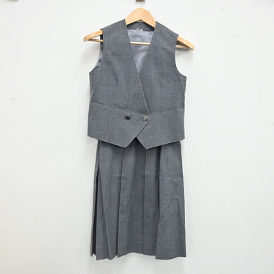 【中古】東京都 福生市第二中学校 女子制服 3点（ベスト・ニット・スカート）sf002332