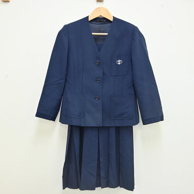 【中古】東京都 あきる野市立東中学校 女子制服 2点（ブレザー・ジャンパースカート）sf002335
